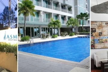 Dari kiri: tampak luar Asmila Boutique Hotel, Galeri Ciumbuleuit Family & Business Hotel, VillaTel Salse